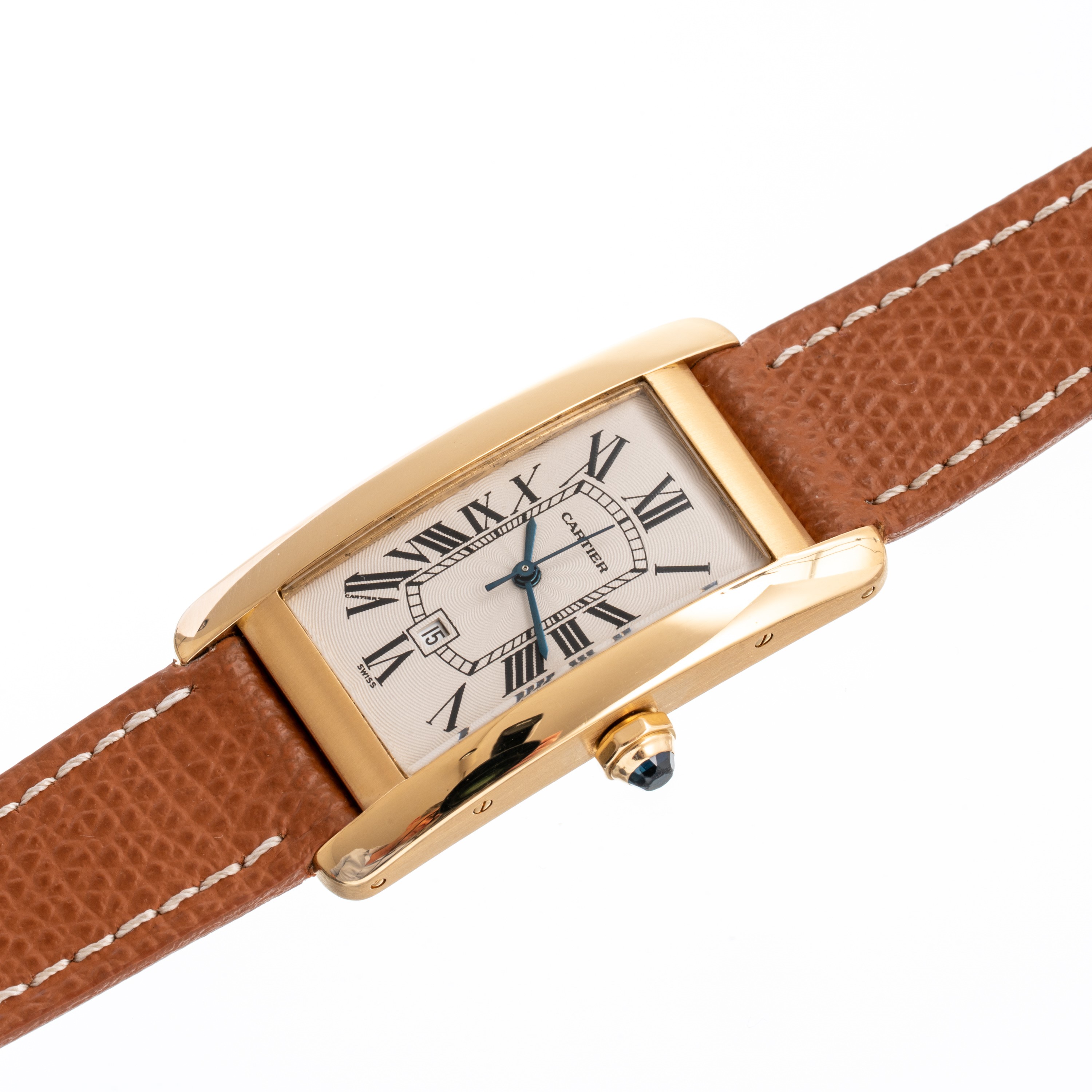 Cartier - Tank Americaine, orologio solo tempo automatico in oro giallo 18 kt