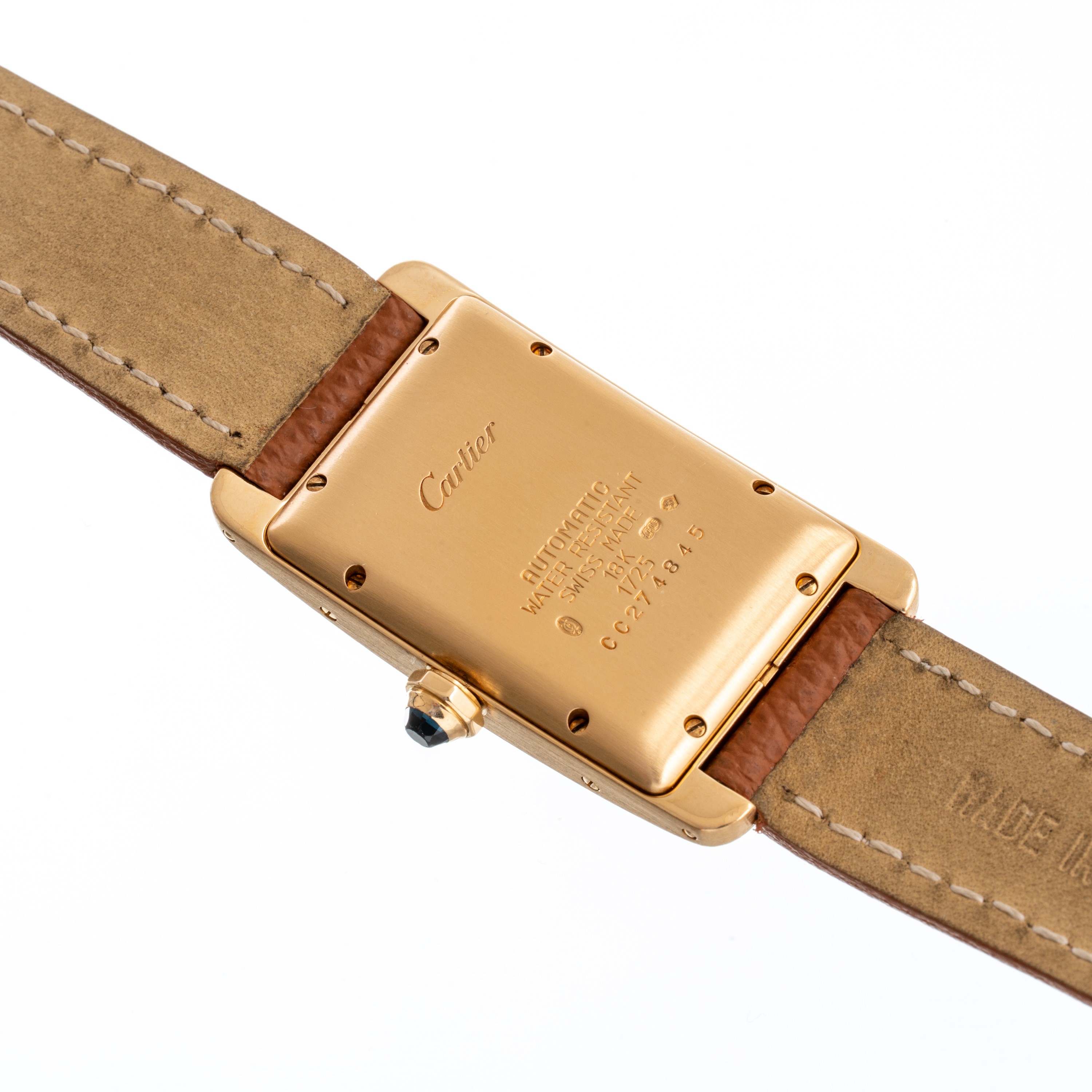 Cartier - Tank Americaine, orologio solo tempo automatico in oro giallo 18 kt