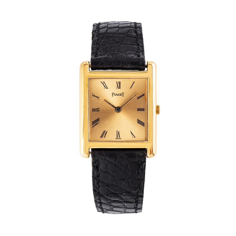 Piaget - Tank 232, orologio solo tempo a carica manuale in oro giallo 18 kt