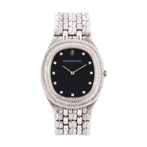 AUDEMARS PIGUET - AUDEMARS PIGUET - FEATHER OROLOGIO SOLO TEMPO IN ORO BIANCO 18KT AL QUARZO CON BRACCIALE INTEGRATO ORO BIANCO 18KT, QUADRANTE NERO CON INDICI DIAMANTE TAGLIO BRILLANTE