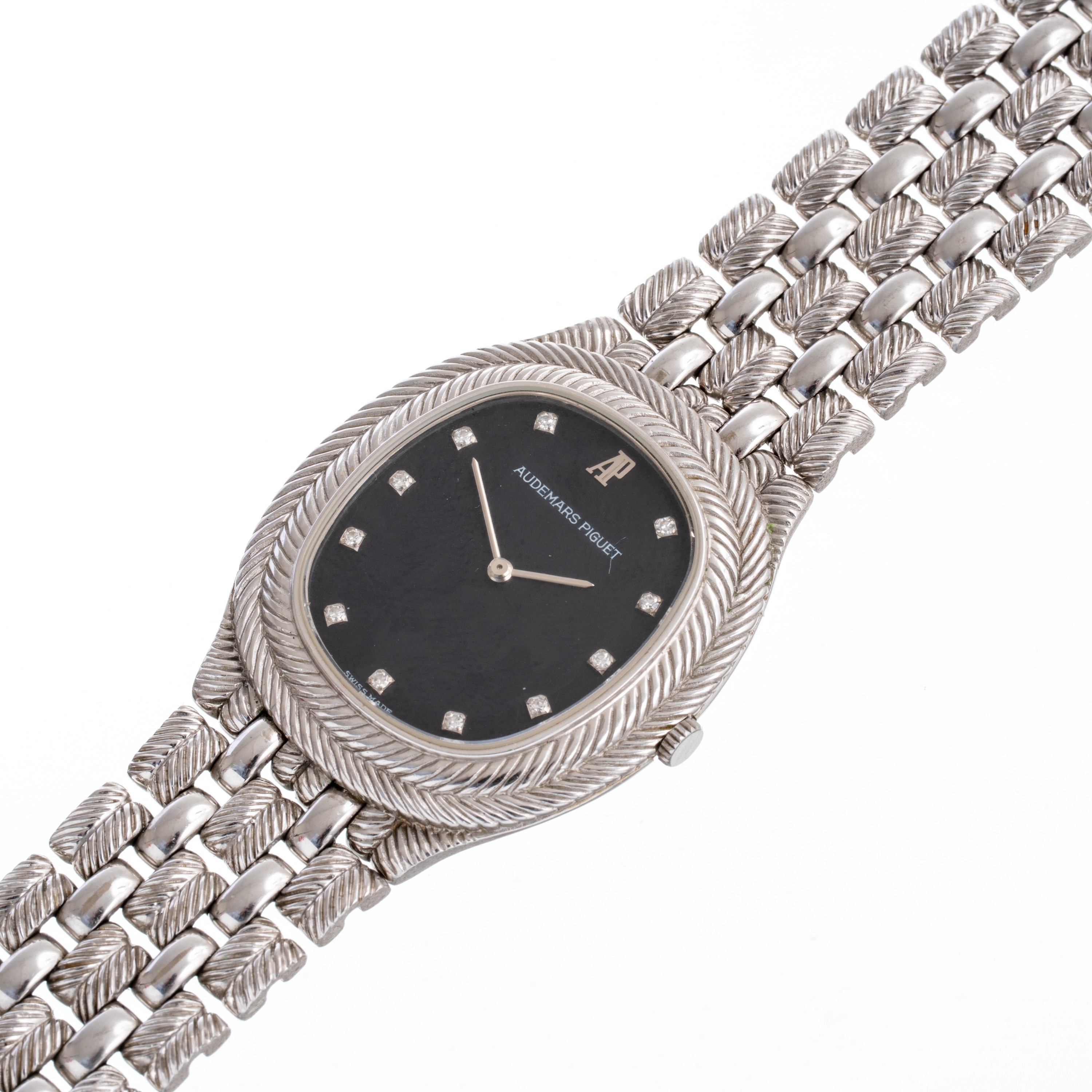 Audemars Piguet - Feather, orologio solo tempo in oro bianco 18kt con bracciale integrato