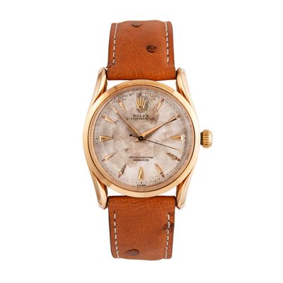 Oyster Perpetual 6290, orologio solo tempo automatico in oro rosa 18 kt con quadrante a nido d’ap...