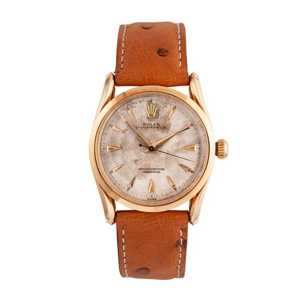ROLEX - ROLEX - OYSTER PERPETUAL BOMBAY OROLOGIO SOLO TEMPO IN ORO ROSA 18KT A CARICA AUTOMATICA CON QUADRANTE A NIDO D'APE