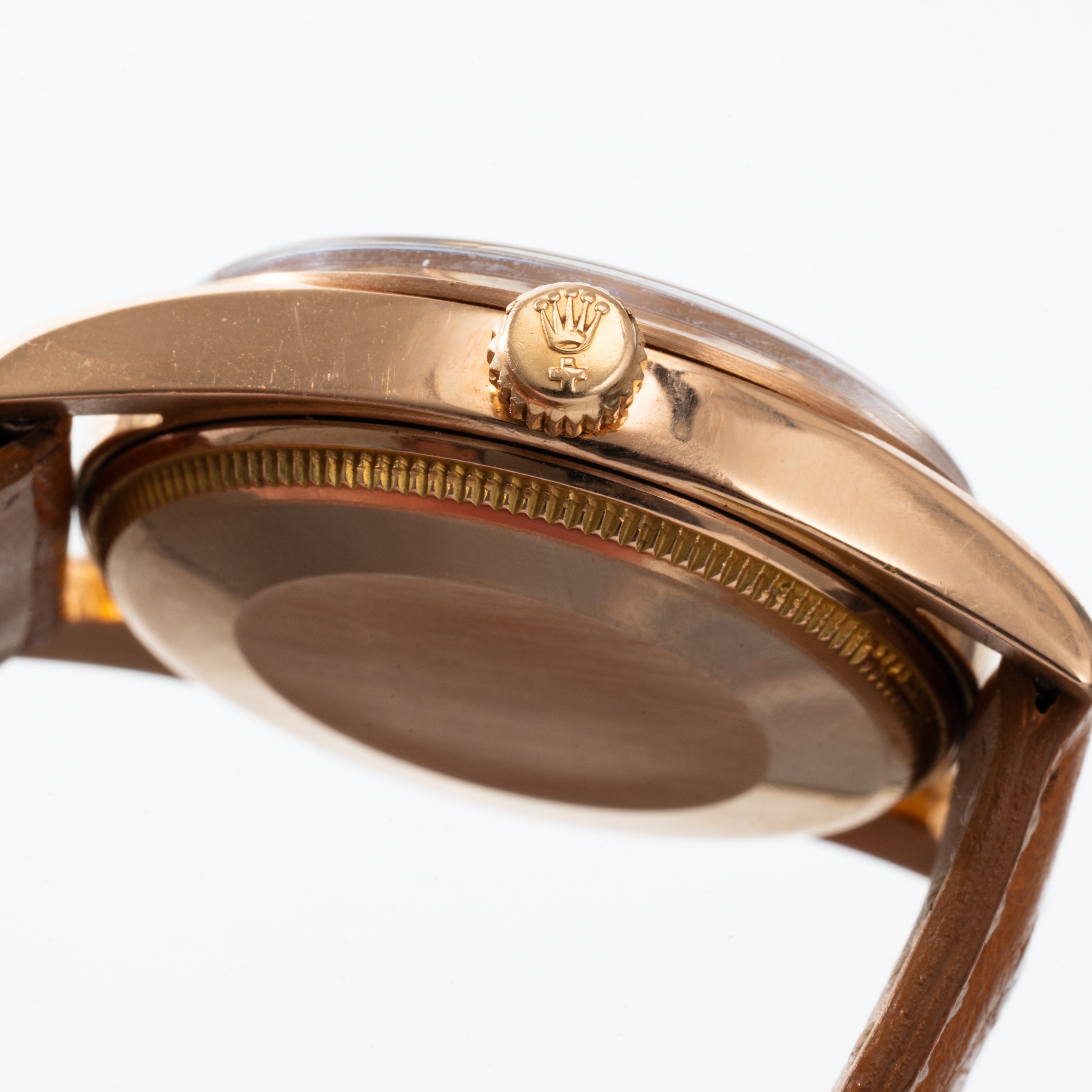 Rolex - Oyster Perpetual 6290, orologio solo tempo automatico in oro rosa 18 kt con quadrante a n...
