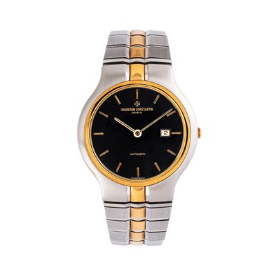 Phidias — Orologio solo tempo automatico in acciaio e oro giallo 18 kt con quadrante nero