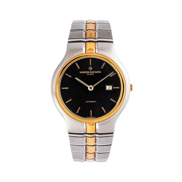 VACHERON CONSTANTIN - VACHERON CONSTANTIN - PHIDIAS OROLOGIO SOLO TEMPO A CARICA AUTOMATICA ACCIAIO E ORO GIALLO 18KT CON QUADRANTE NERO