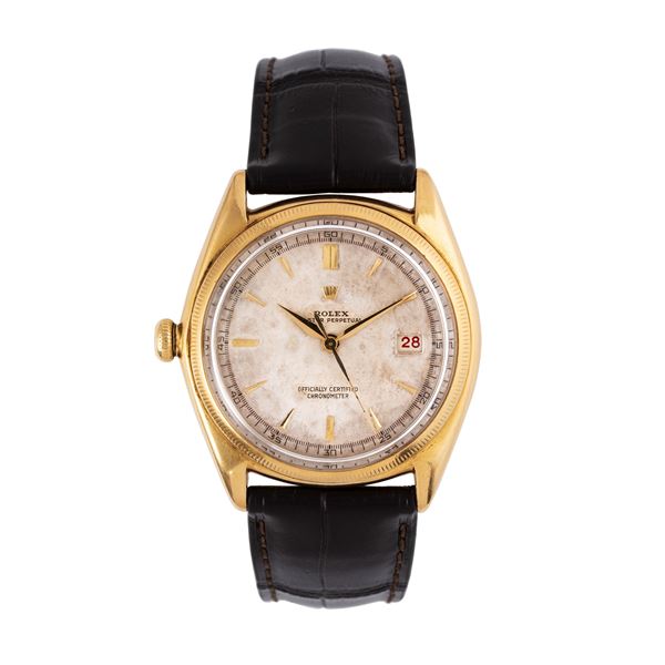 ROLEX - ROLEX - OVETTONE MANCINO OROLOGIO SOLO TEMPO IN ORO GIALLO 18KT A CARICA AUTOMATICA MANCINO CON DATARIO ROULETTE