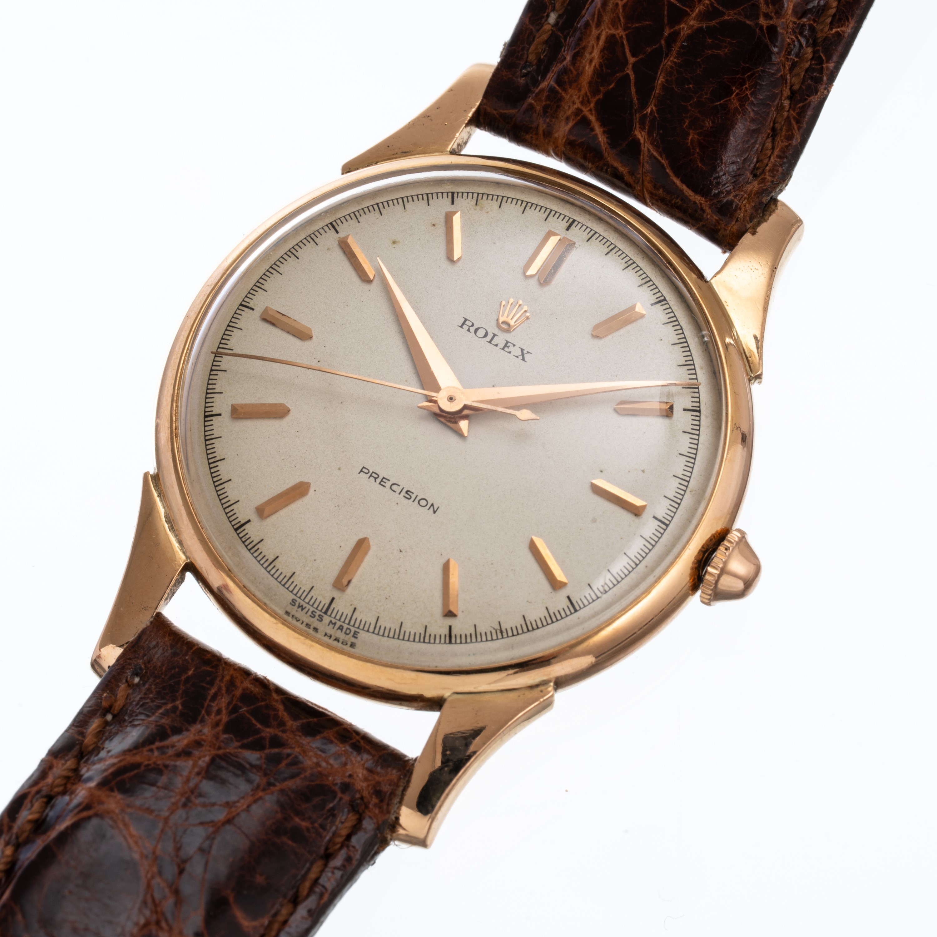 Rolex - Precision 4411, orologio da polso in oro rosa 18 kt con carica manuale