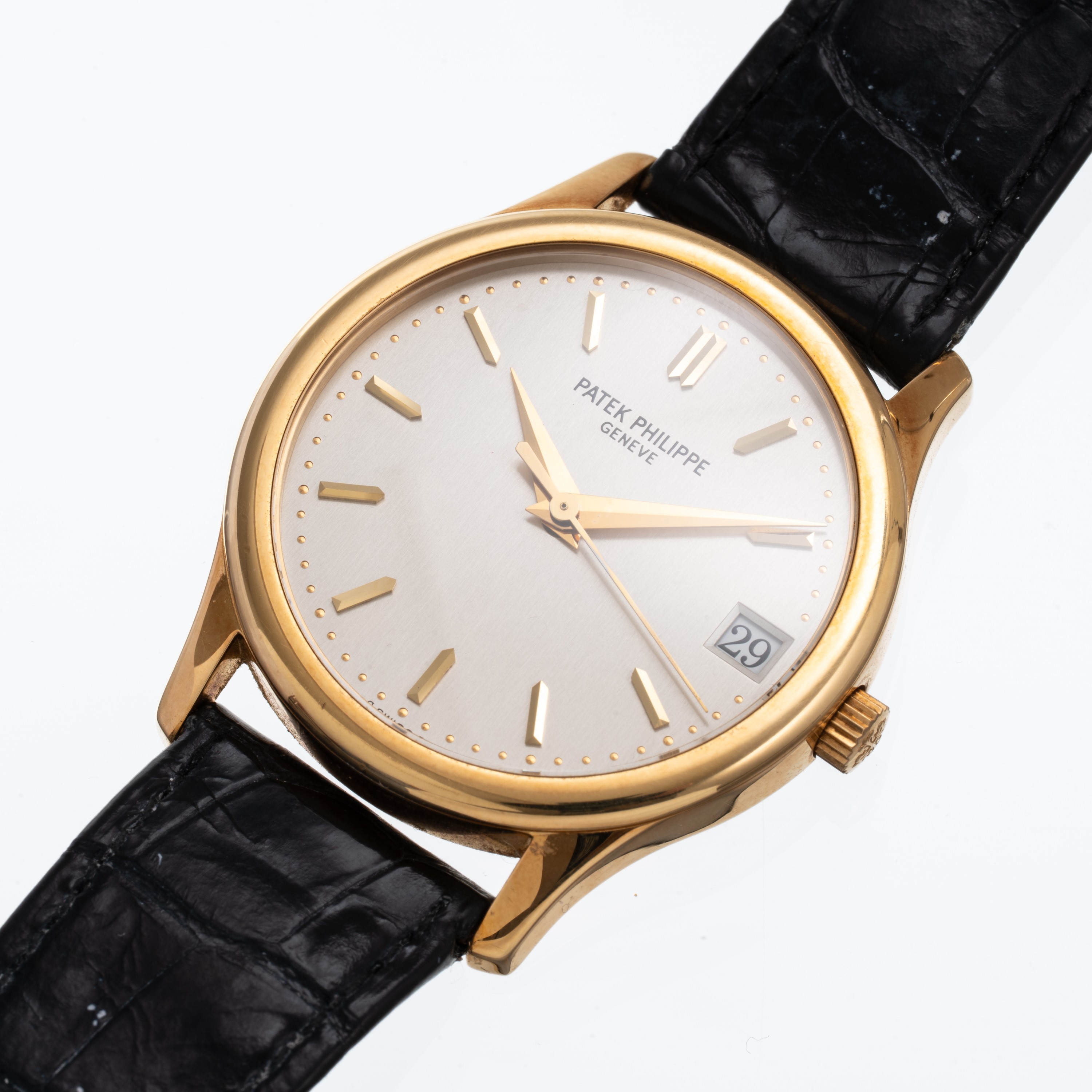 Patek Philippe - Calatrava 3998, orologio da polso in oro giallo 18 kt con quadrante argenté e da...