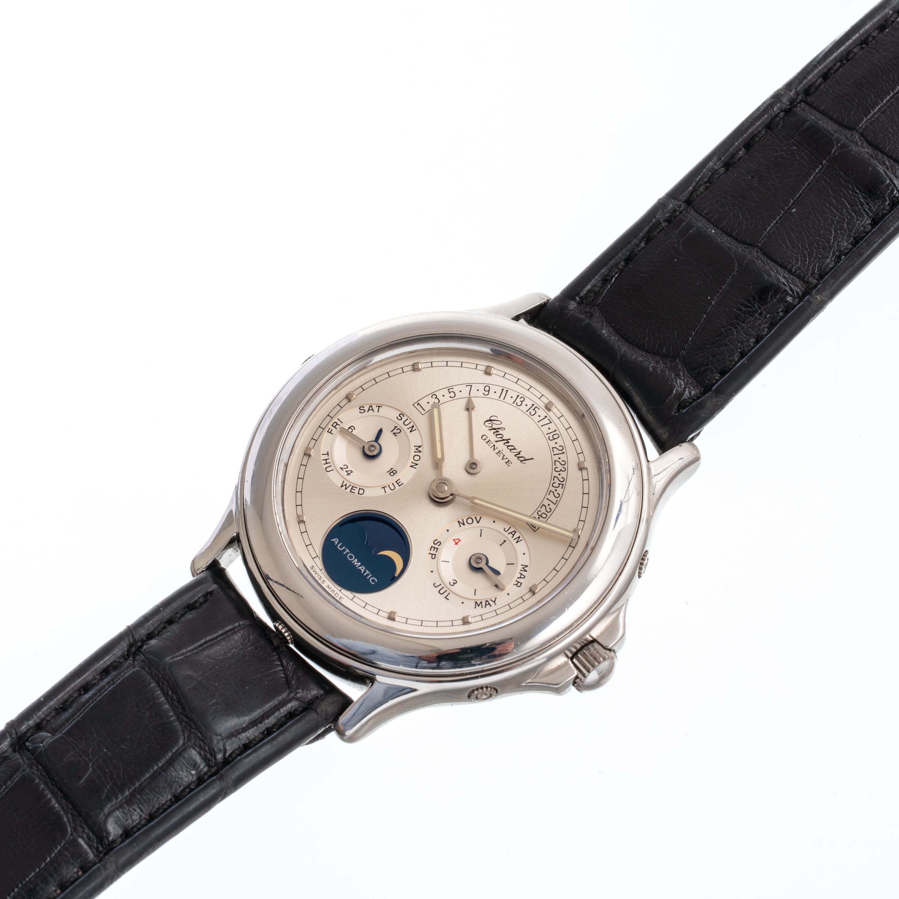 Chopard - Luna d’Oro 338296 — calendario perpetuo in platino con fasi lunari e datario retrogrado