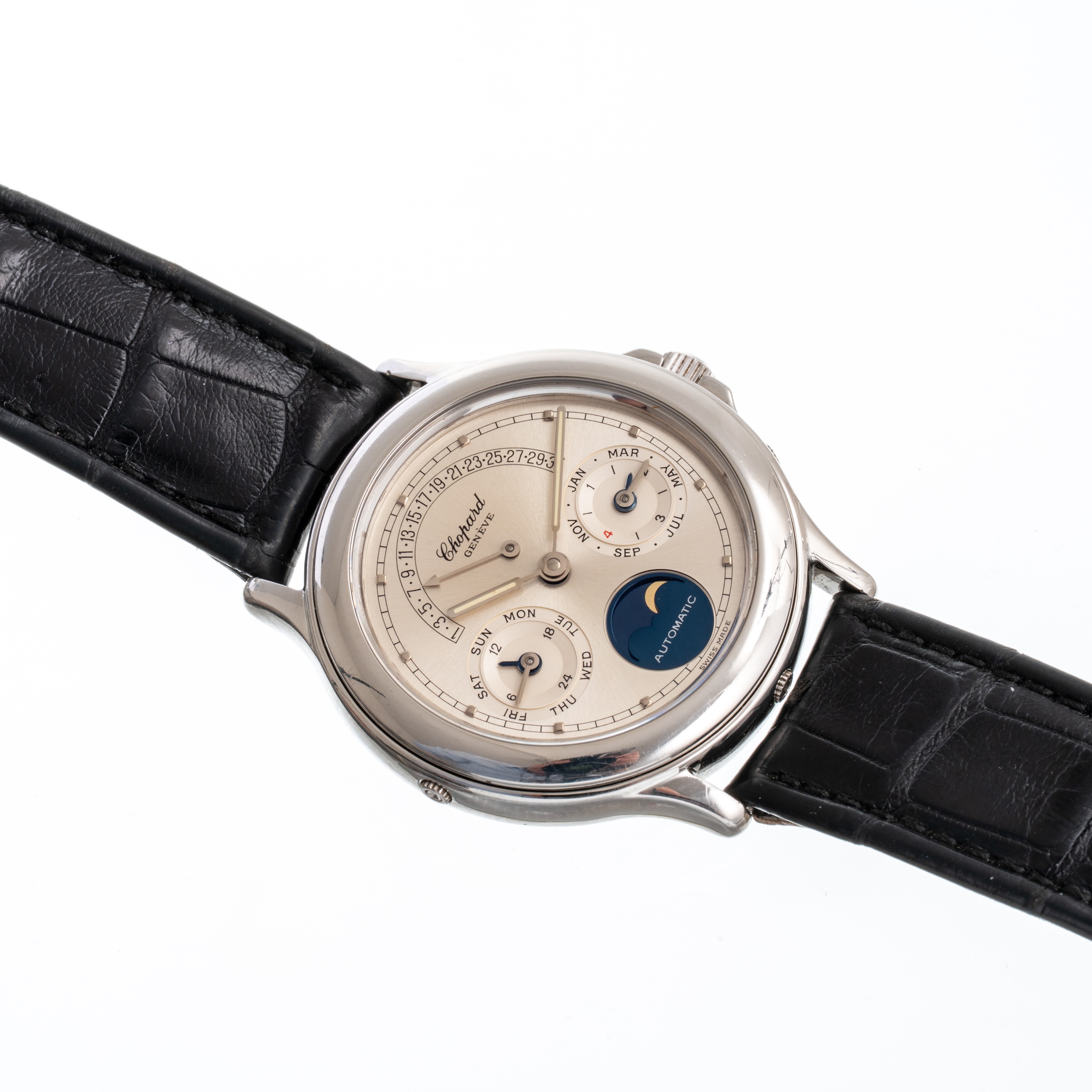 Chopard - Luna d’Oro 338296 — calendario perpetuo in platino con fasi lunari e datario retrogrado