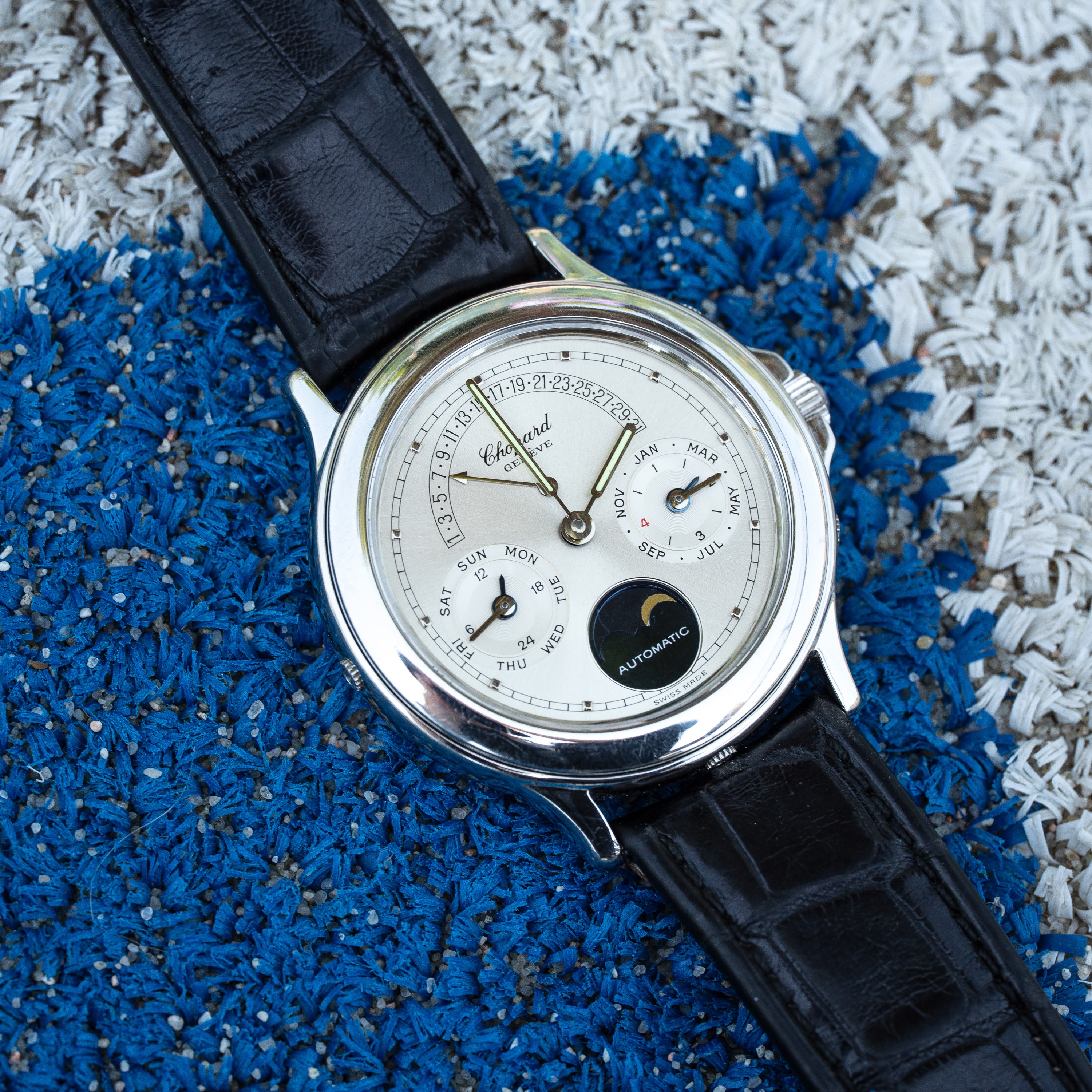 Chopard - Luna d’Oro 338296 — calendario perpetuo in platino con fasi lunari e datario retrogrado
