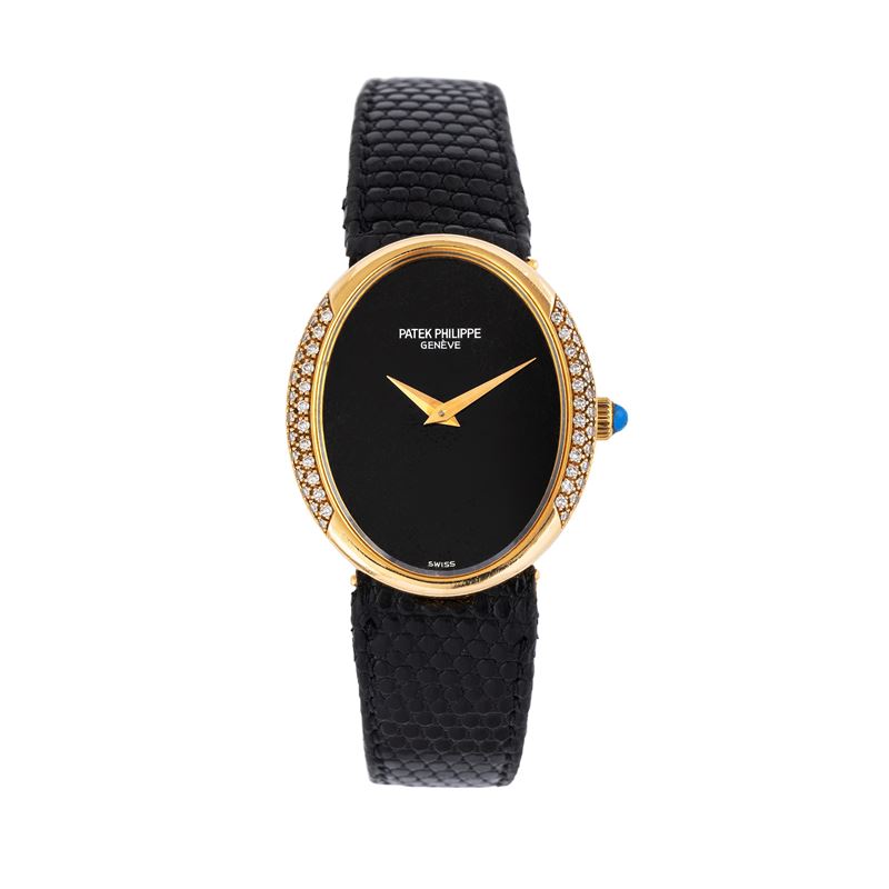 Patek Philippe - Ellipse Lady, orologio solo tempo a carica manuale in oro giallo 18 kt con quadr...
