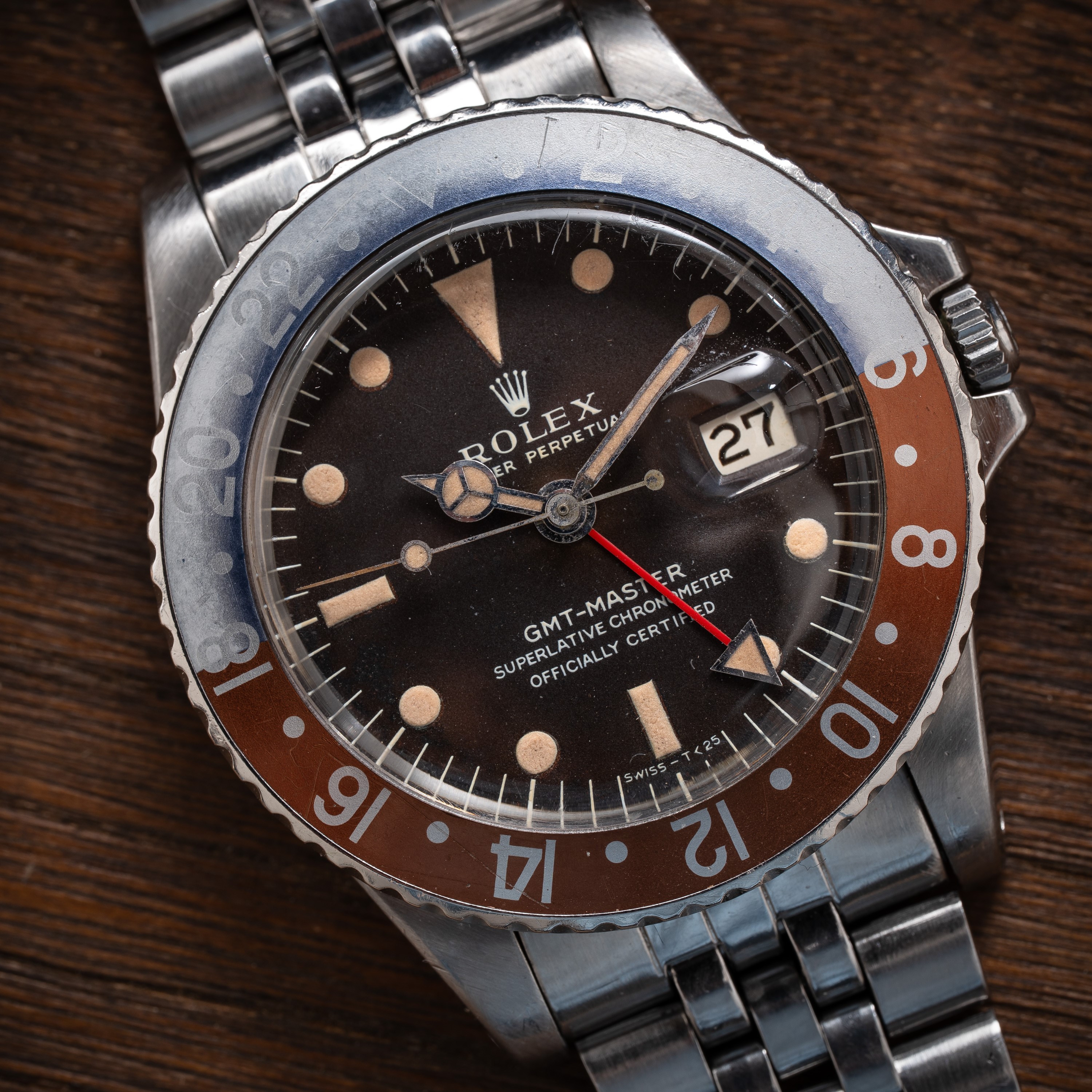 Rolex - GMT-Master 1675 “Long E”, orologio GMT a carica automatica con quadrante tropicale marron...