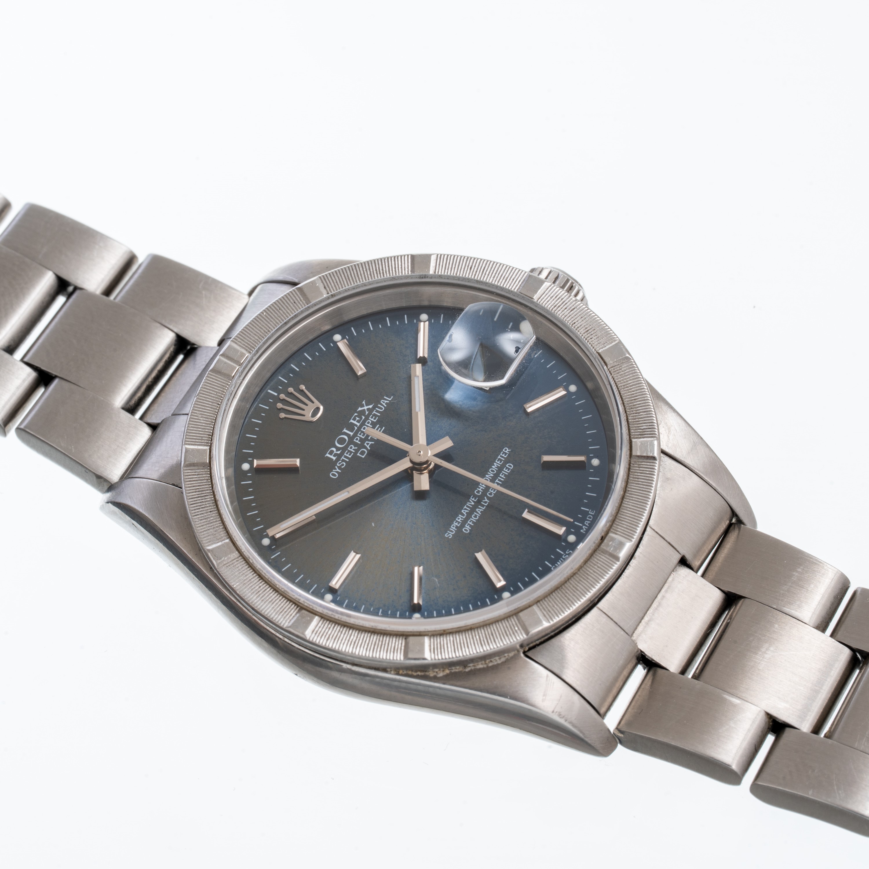 Rolex - Oyster Perpetual Date 15210, cal. 3135, acciaio e quadrante blu