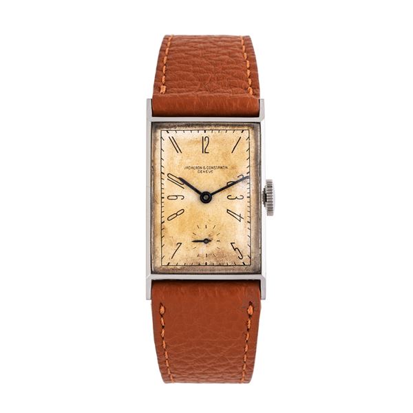 VACHERON CONSTANTIN - VACHERON CONSTANTIN - TANK OROLOGIO SOLO TEMPO A CARICA MANUALE IN ACCIAIO CON PICCOLI SECONDI AD ORE SEI