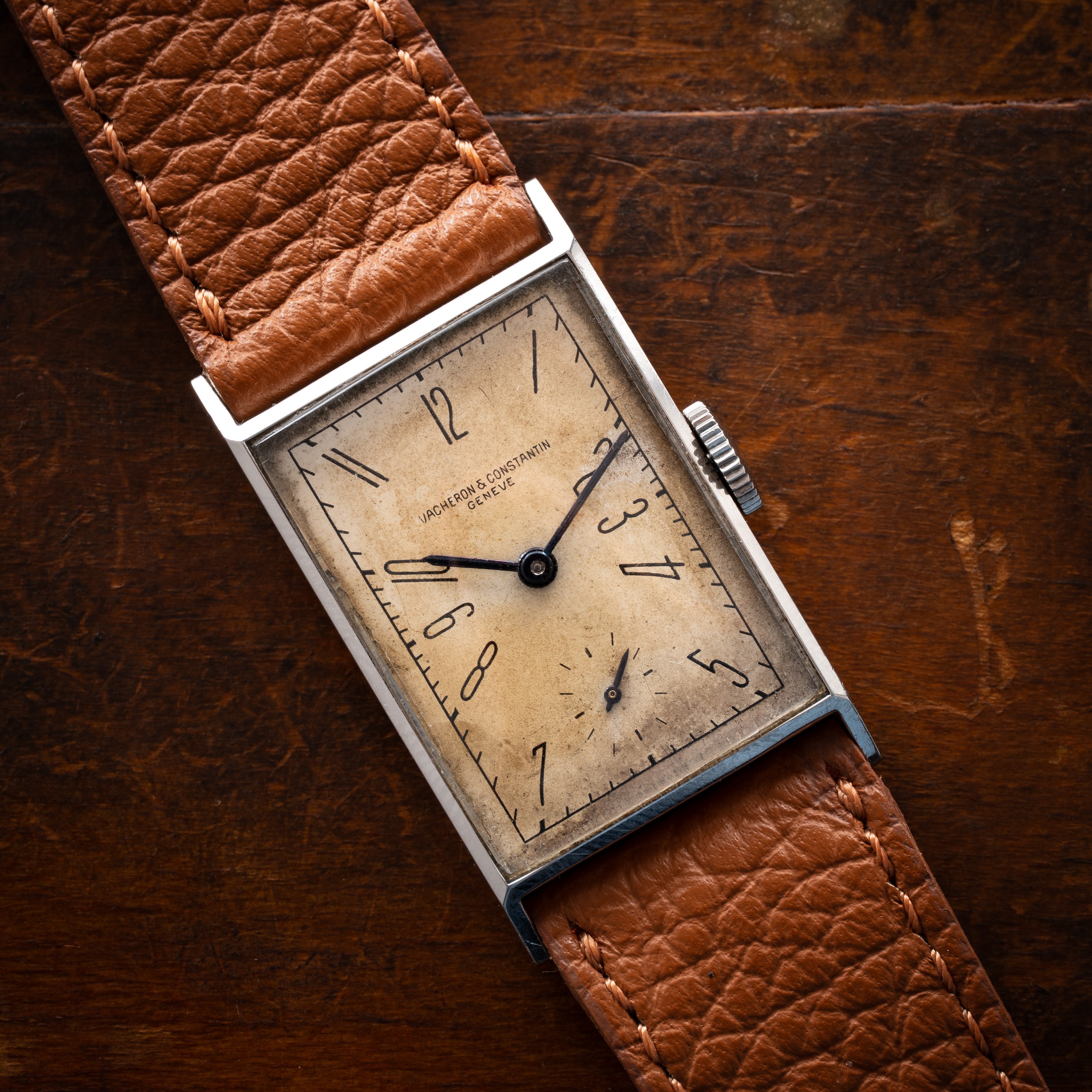 Vacheron Constantin - Tank – orologio solo tempo a carica manuale in acciaio con piccoli secondi