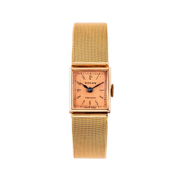ROLEX - ROLEX - PRECISION OROLOGIO SOLO TEMPO A CARICA MANUALE IN ORO ROSA 18KT CON QUADRANTE SALMONE E BRACCIALE INTEGRATO IN ORO GIALLO 18KT