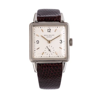 Cioccolatone 2422, orologio solo tempo a carica manuale in platino con quadrante bianco e piccoli...