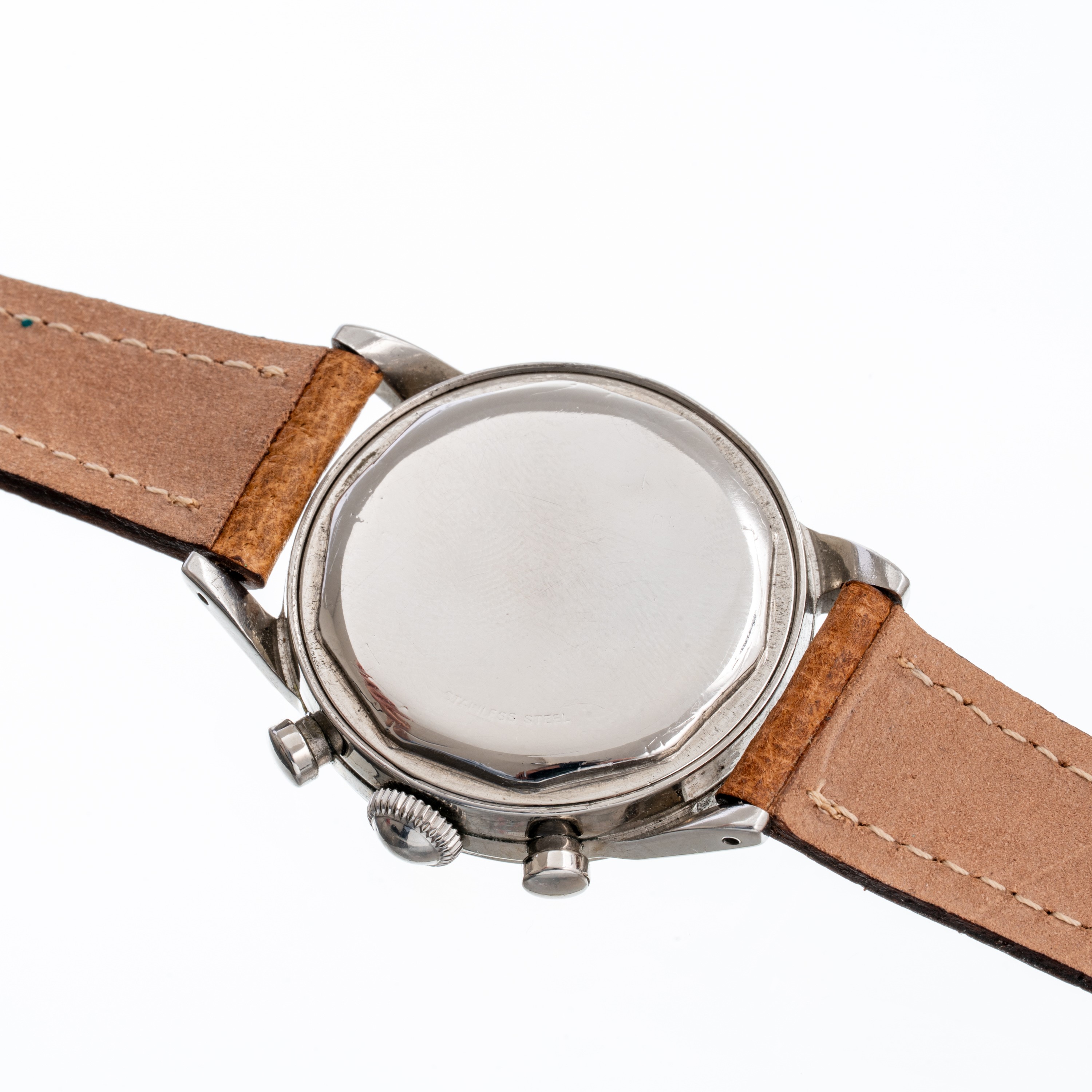 Movado - M95 cronografo a carica manuale in acciaio con quadrante bianco firmato "Shreve & Co"