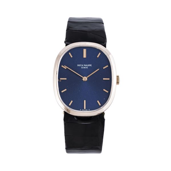 PATEK PHILIPPE - PATEK PHILIPPE - ELLIPSE OROLOGIO SOLO TEMPO A CARICA MANUALE IN ORO BIANCO 18KT  CON QUADRANTE BLU SIGMA
