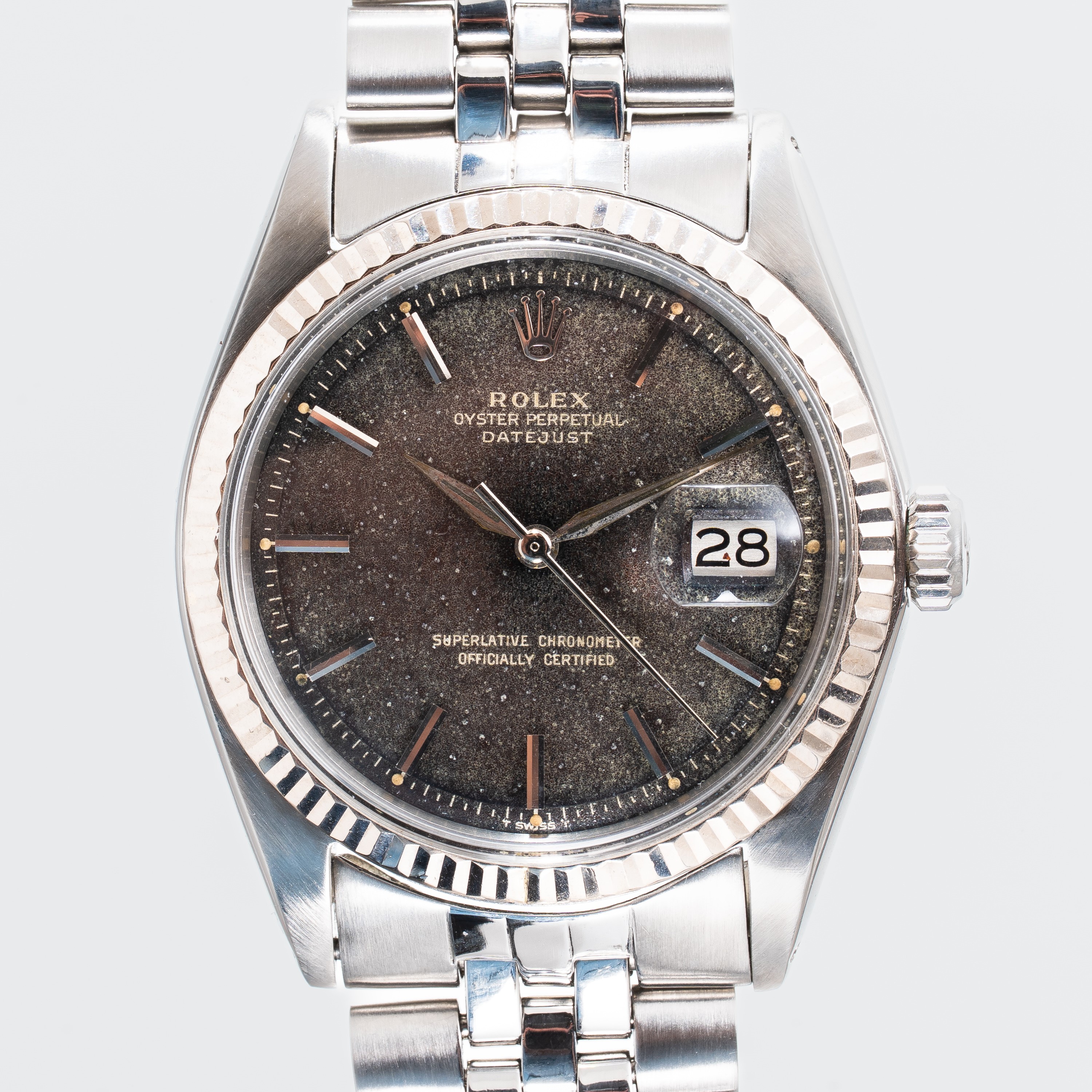 Rolex - Datejust ref. 1601 (1969), orologio solo tempo automatico in acciaio con quadrante tropic...