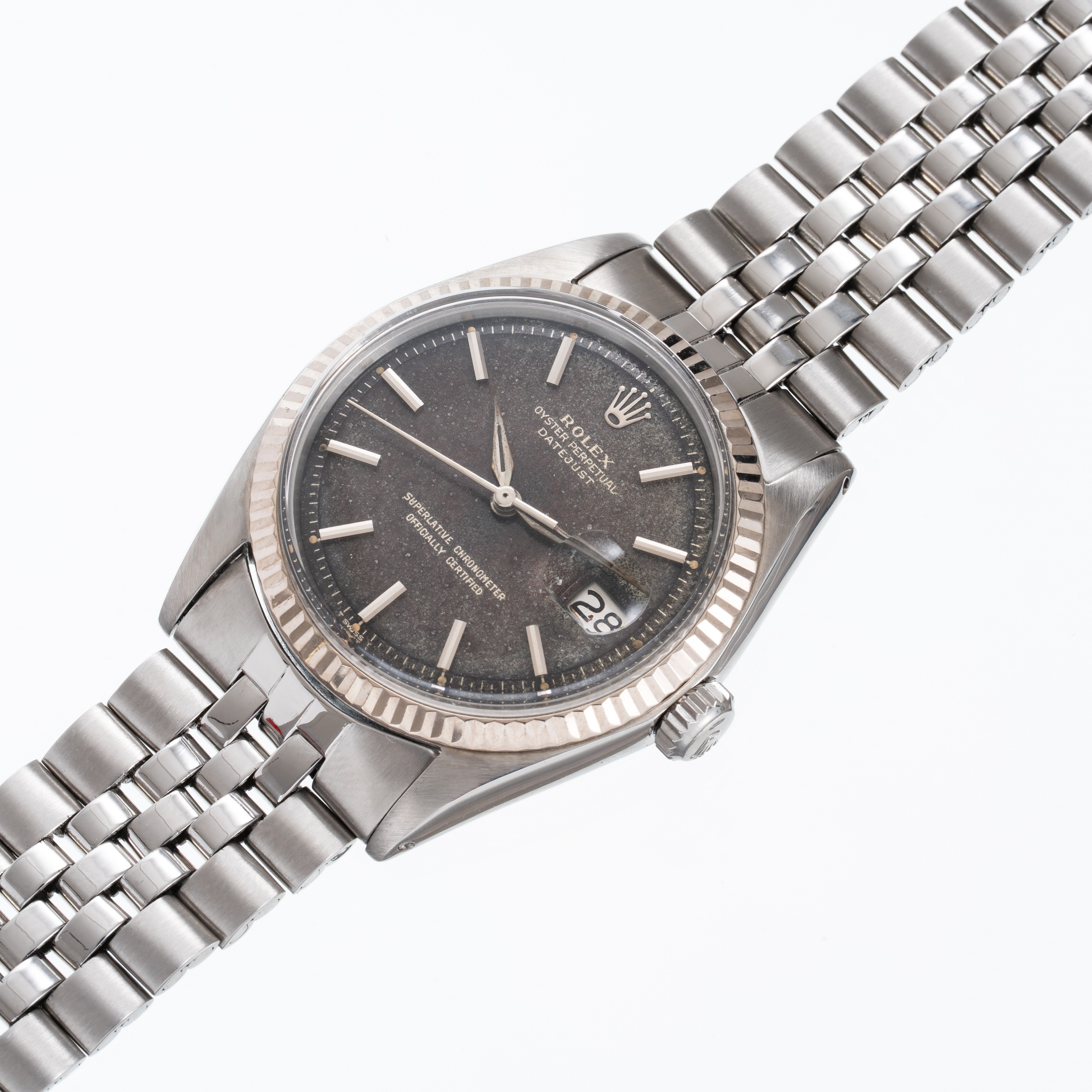 Rolex - Datejust ref. 1601 (1969), orologio solo tempo automatico in acciaio con quadrante tropic...