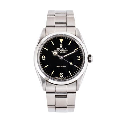 Precision Explorer ref. 5500, 1967 — orologio solo tempo automatico in acciaio con quadrante nero...