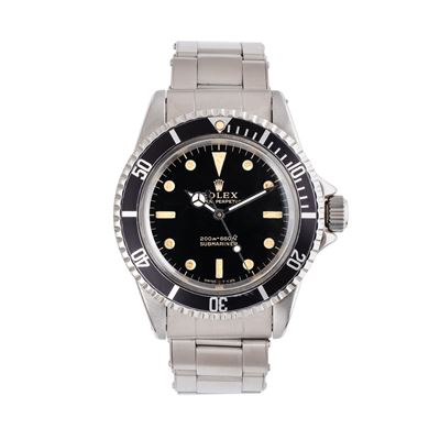 Submariner Ref. 5513, orologio subacqueo automatico in acciaio con quadrante nero gilt