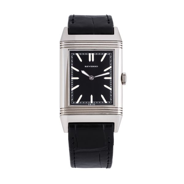 JAEGER LE COULTRE - JAEGER LE COULTRE - GRANDE REVERSO 1931 OROLOGIO IN ACCIAIO A CARICA MANUALE REVERSO CON QUADRANTE NERO