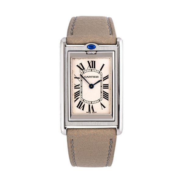 CARTIER - CARTIER - BASCULANTE MECANIQUE OROLOGIO SOLO TEMPO IN ACCIAIO A CARICA MANUALE CON QUADRANTE BIANCO CON CASSA RIBALTABILE