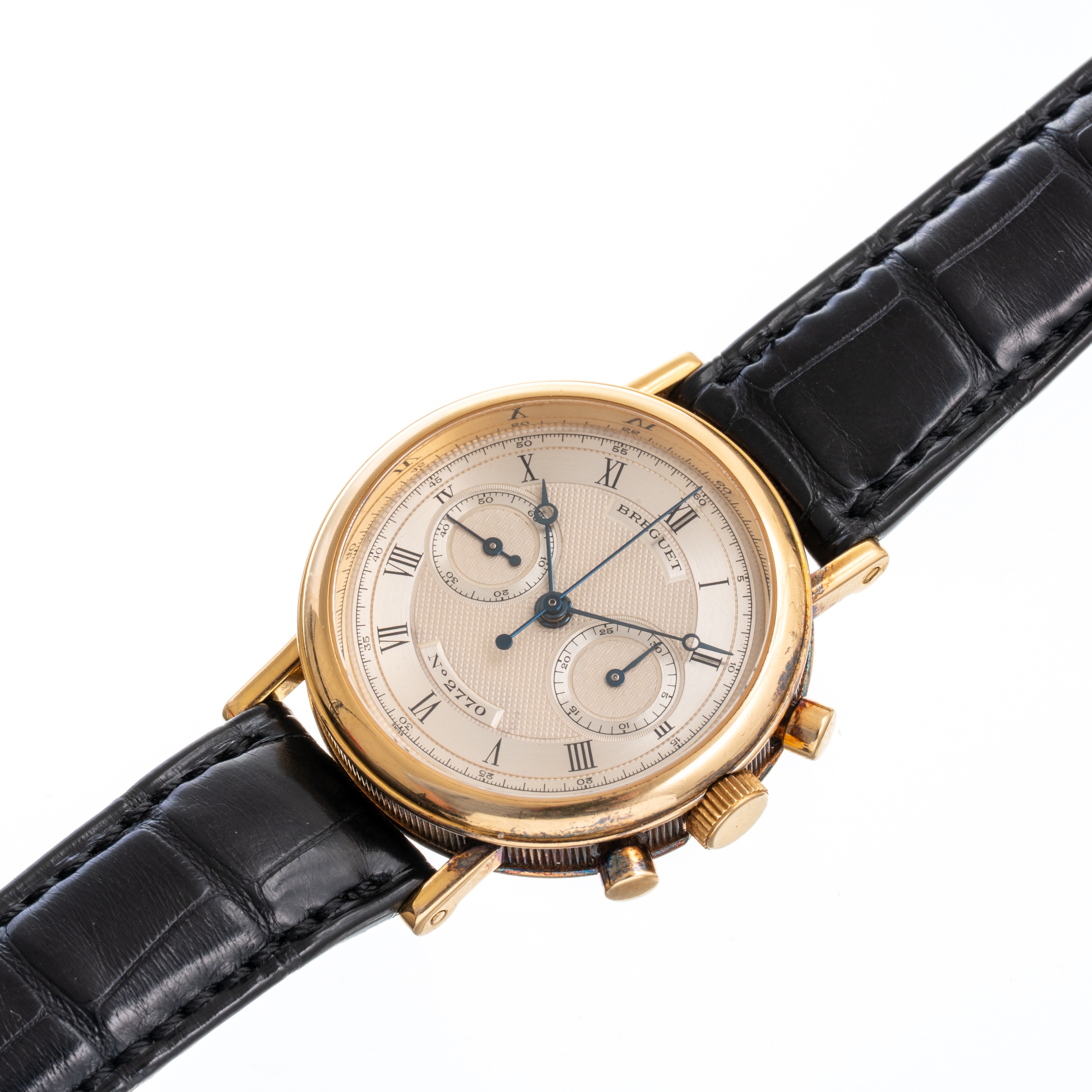 Breguet - Classique Chronograph 3237, cronografo manuale in oro giallo 18 kt con quadrante bitona...