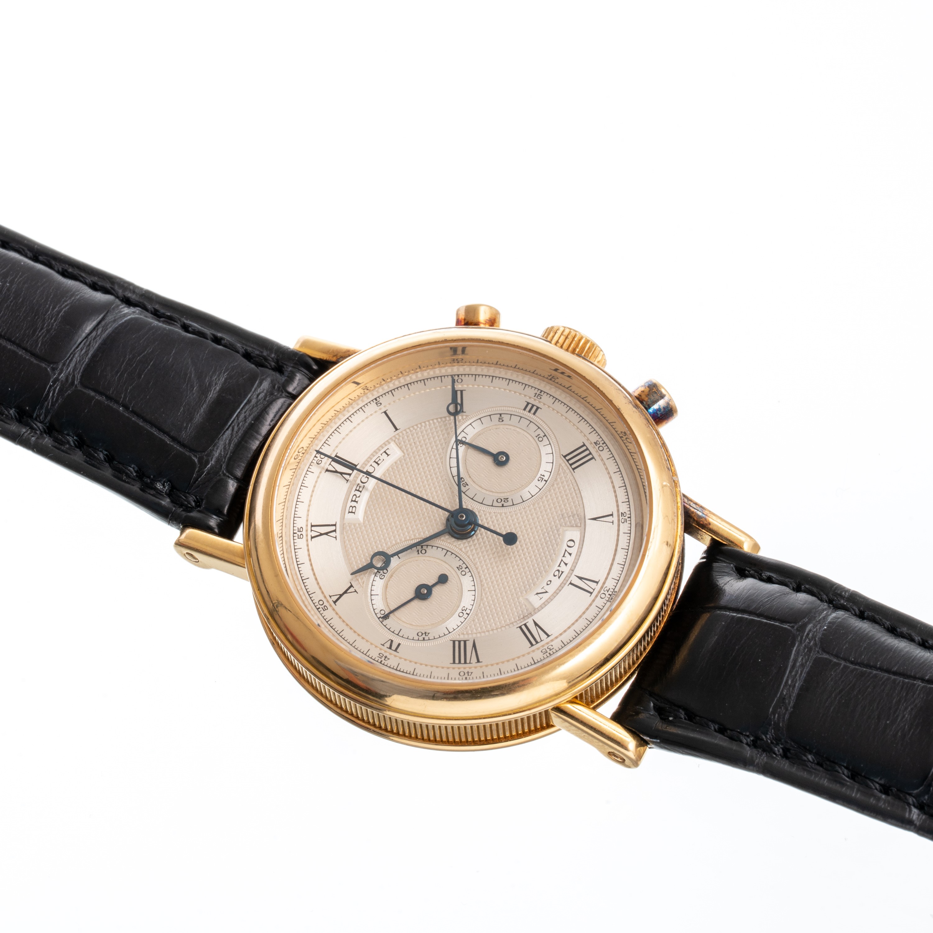 Breguet - Classique Chronograph 3237, cronografo manuale in oro giallo 18 kt con quadrante bitona...