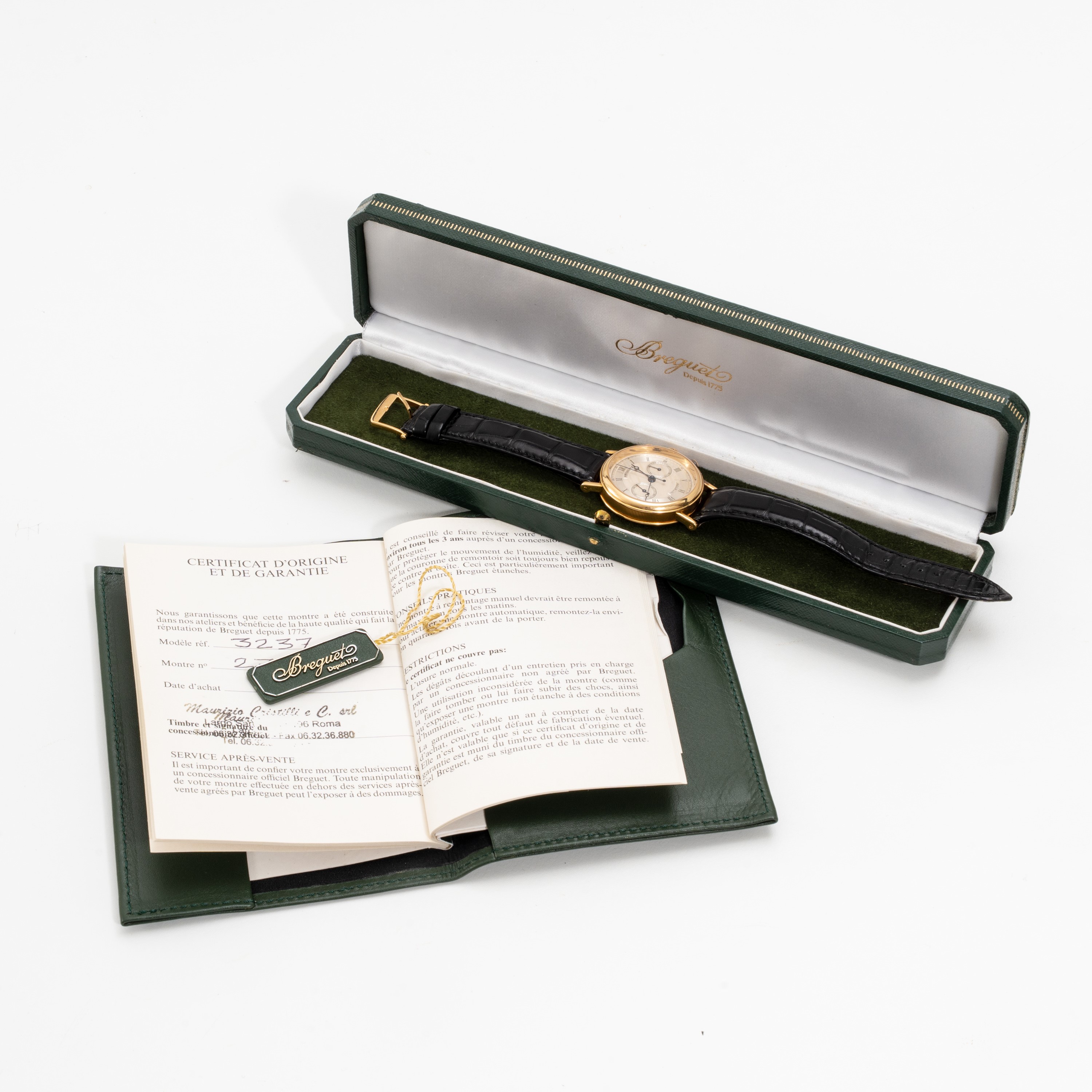 Breguet - Classique Chronograph 3237, cronografo manuale in oro giallo 18 kt con quadrante bitona...