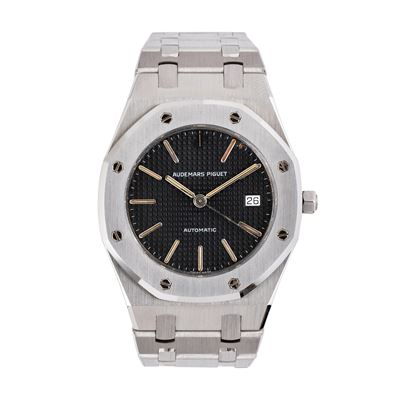 Royal Oak 14486ST, orologio solo tempo automatico in acciaio con quadrante nero