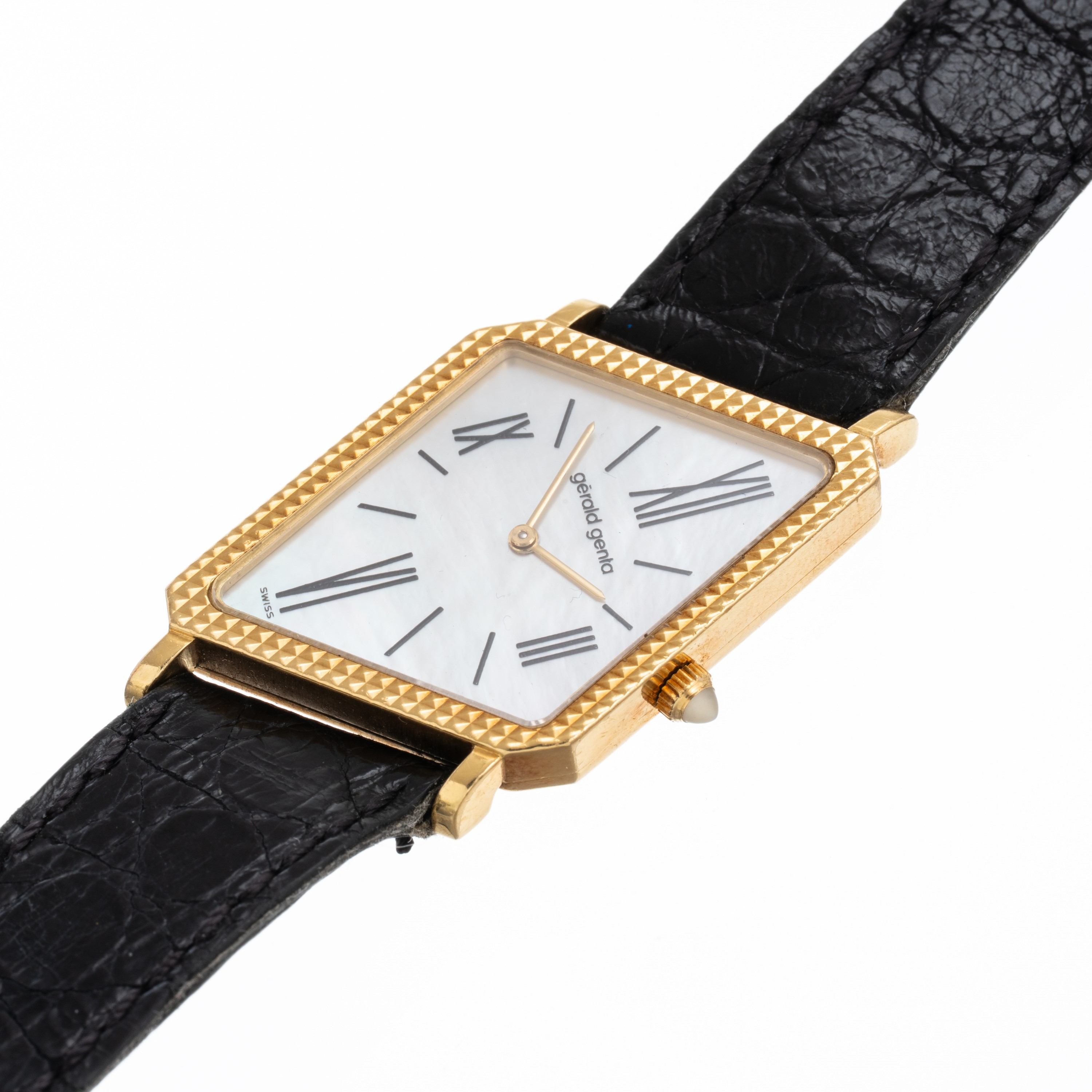 Gerald Genta - Asimmetrico — Orologio solo tempo a carica manuale in oro giallo 18 kt con quadran...