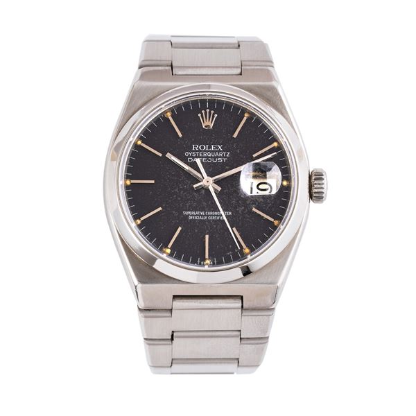 ROLEX - ROLEX - DATEJUST OYSTERQUARTZ OROLOGIO SOLO TEMPO IN ACCIAIO AL QUARZO CON QUADRANTE BLU E DATARIO AD ORE TRE