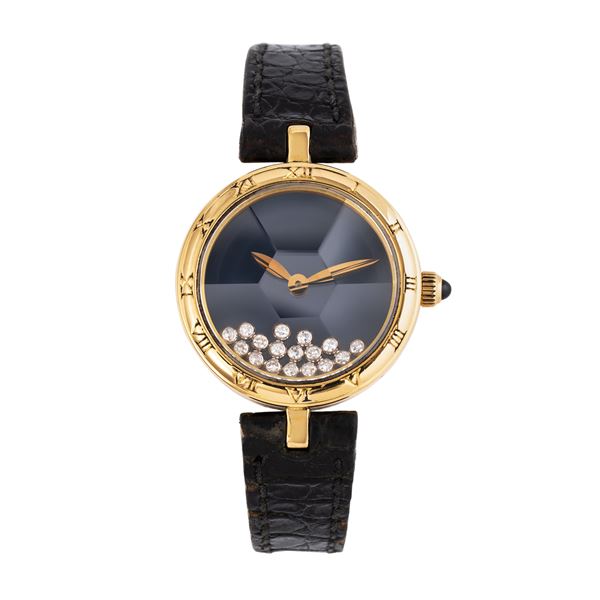 GERALD GENTA - GERALD GENTA OROLOGIO SOLO TEMPO IN ORO GIALLO 18KT AL QUARZO CON QUADRANTE BLU E DIAMANTI TAGLIO BRILLANTE