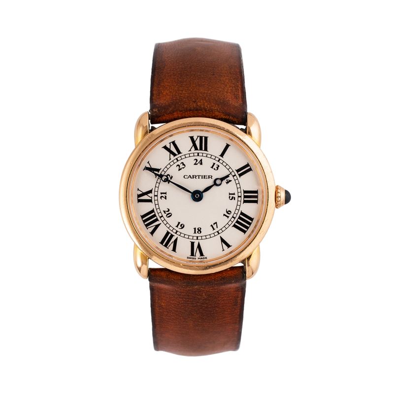 Ronde de Cartier 2886, orologio solo tempo al quarzo in oro rosa 18kt