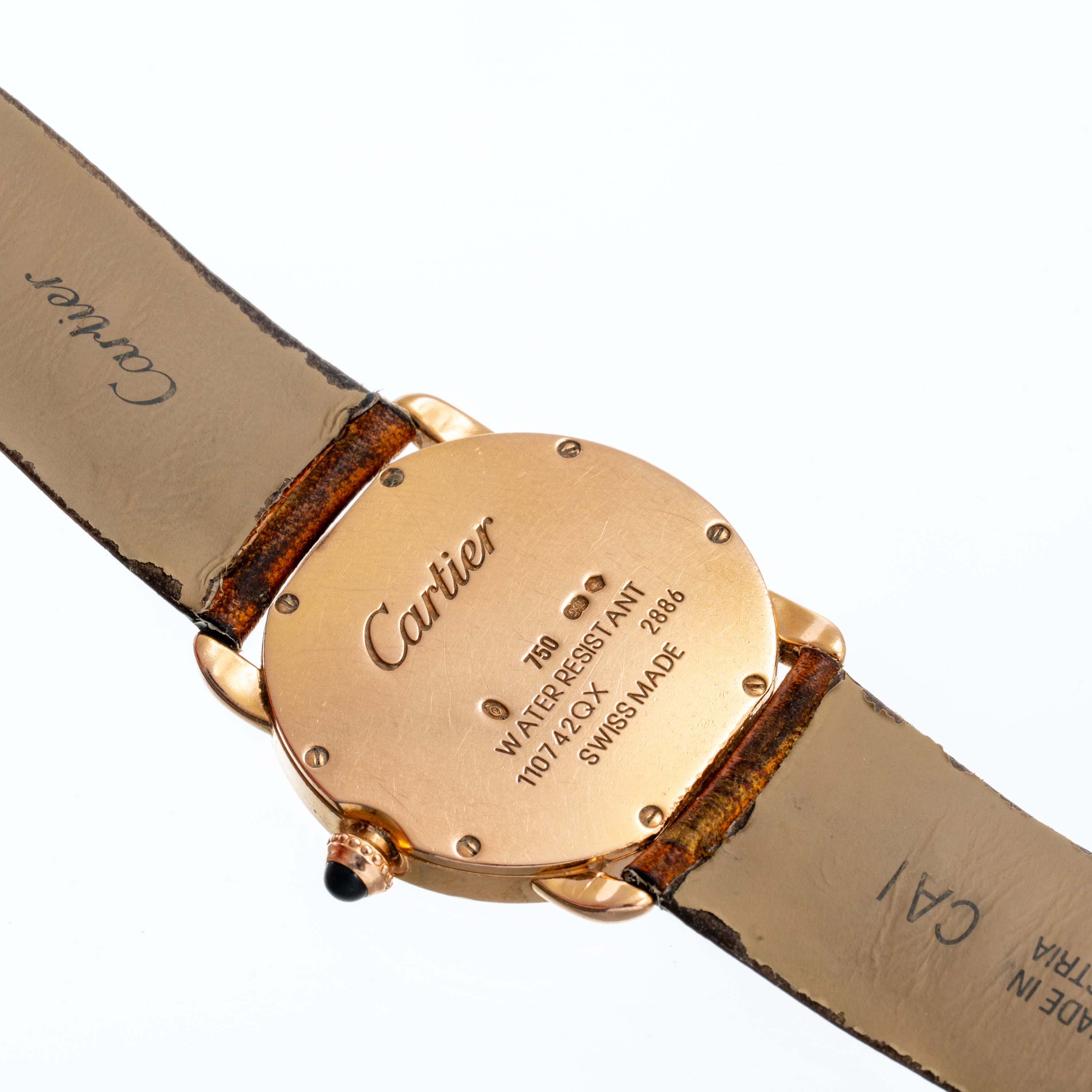Ronde de Cartier 2886, orologio solo tempo al quarzo in oro rosa 18kt