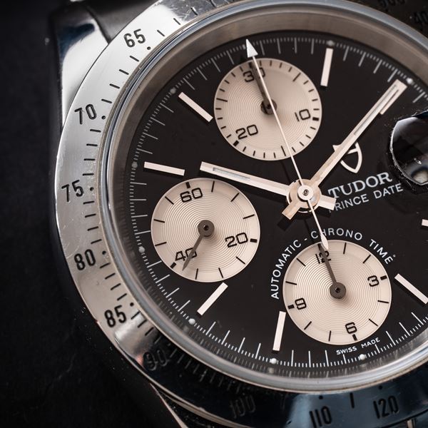 TUDOR - TUDOR - PRINCE DATE CRONOGRAFO A CARICA AUTOMATICA IN ACCIAIO CON QUADRANTE NERO E DATARIO AD ORE TRE
