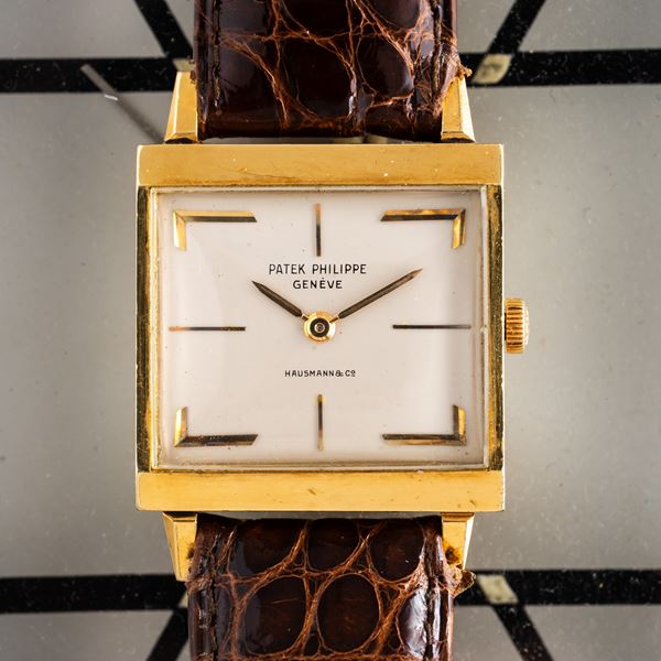 PATEK PHILIPPE - PATEK PHILIPPE - CIOCCOLATONE OROLOGIO SOLO TEMPO A CARICA MANUALE IN ORO GIALLO 18KT CON QUADRANTE ARGENTE' CON PERSONALIZZAZIONE DEL RIVENDITORE HAUSMANN
