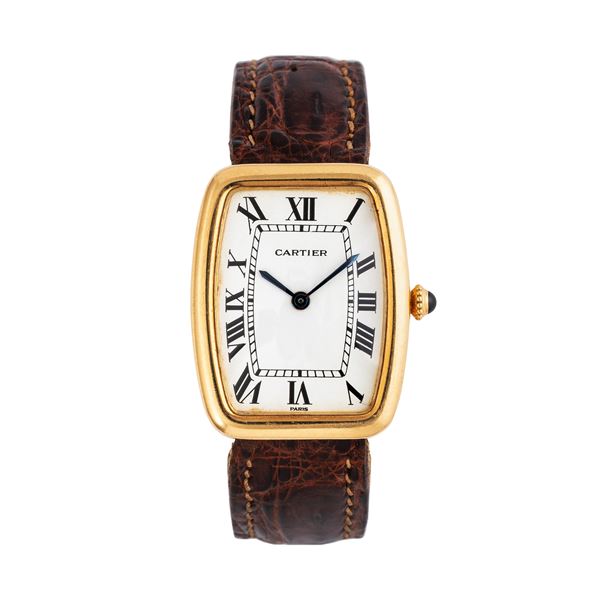 CARTIER - CARTIER - FABERGE OROLOGIO SOLO TEMPO A CARICA MANUALE IN ORO GIALLO 18KT CON QUADRANTE BIANCO