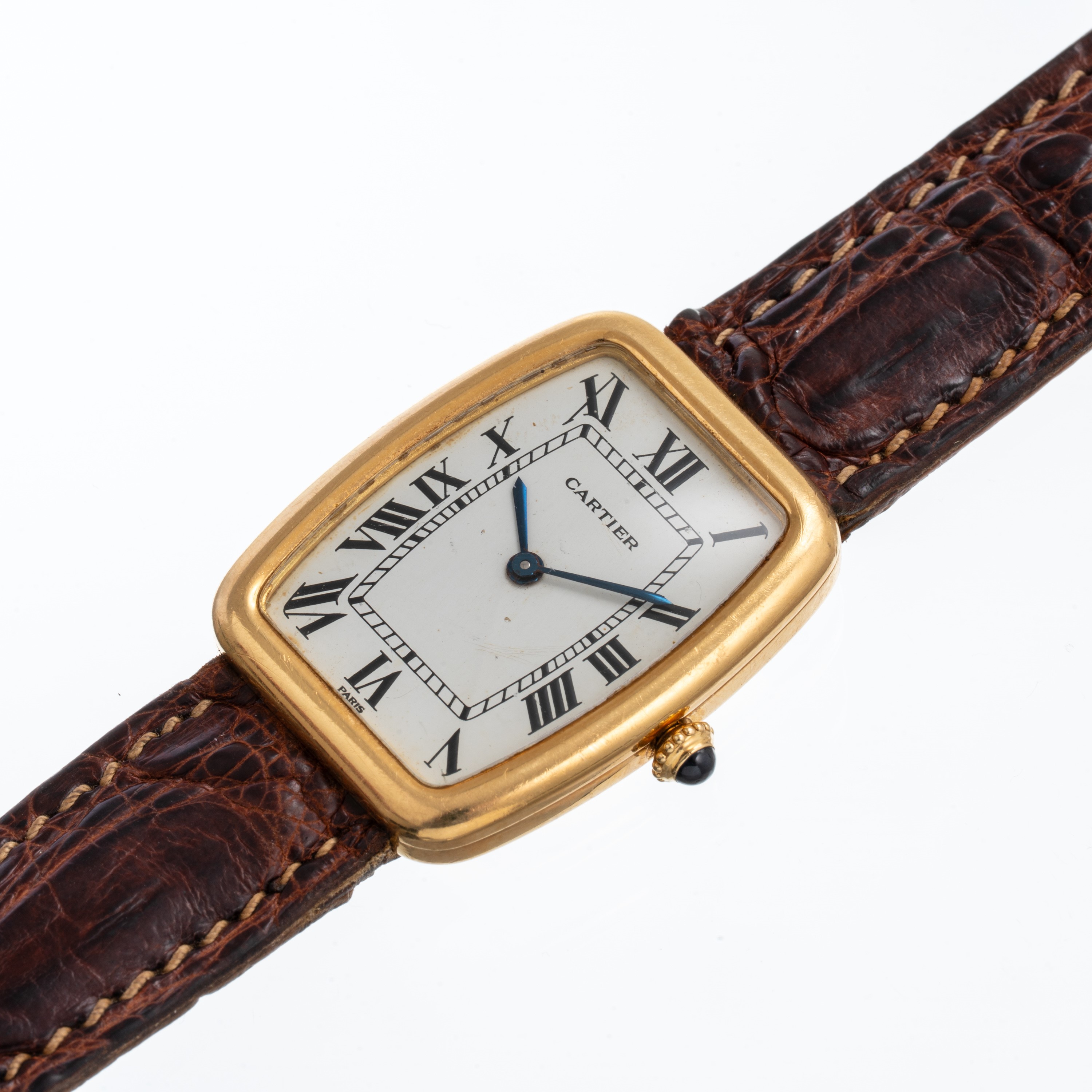 Cartier - Orologio solo tempo a carica manuale Fabergé in oro giallo 18 kt con quadrante bianco