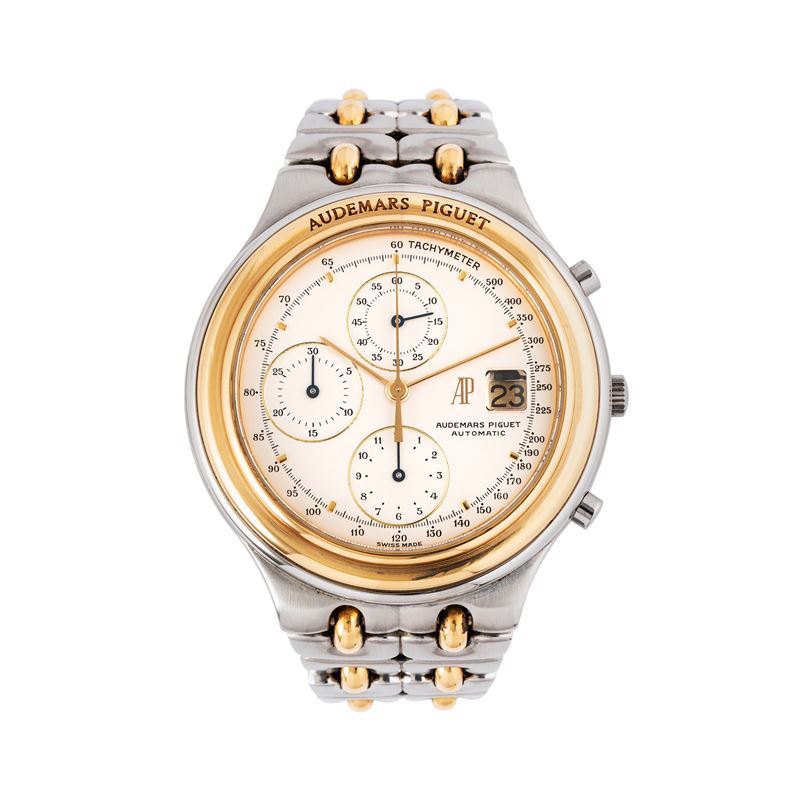 Audemars Piguet - Hutieme Chronograph — cronografo automatico in acciaio e oro giallo 18 kt
