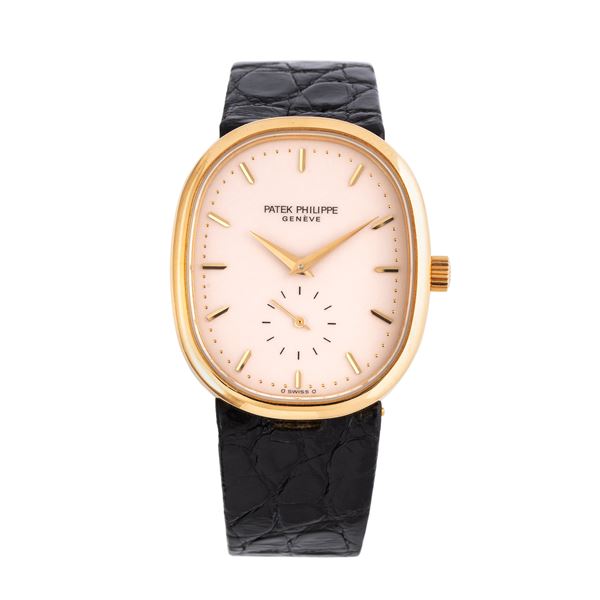 PATEK PHILIPPE - PATEK PHILIPPE - ELLIPSE OROLOGIO SOLO TEMPO A CARICA MANUALE IN ORO GIALLO 18KT CON QUADRANTE 'AVORIO' SIGMA E PICCOLI SECONDI AD ORE SEI