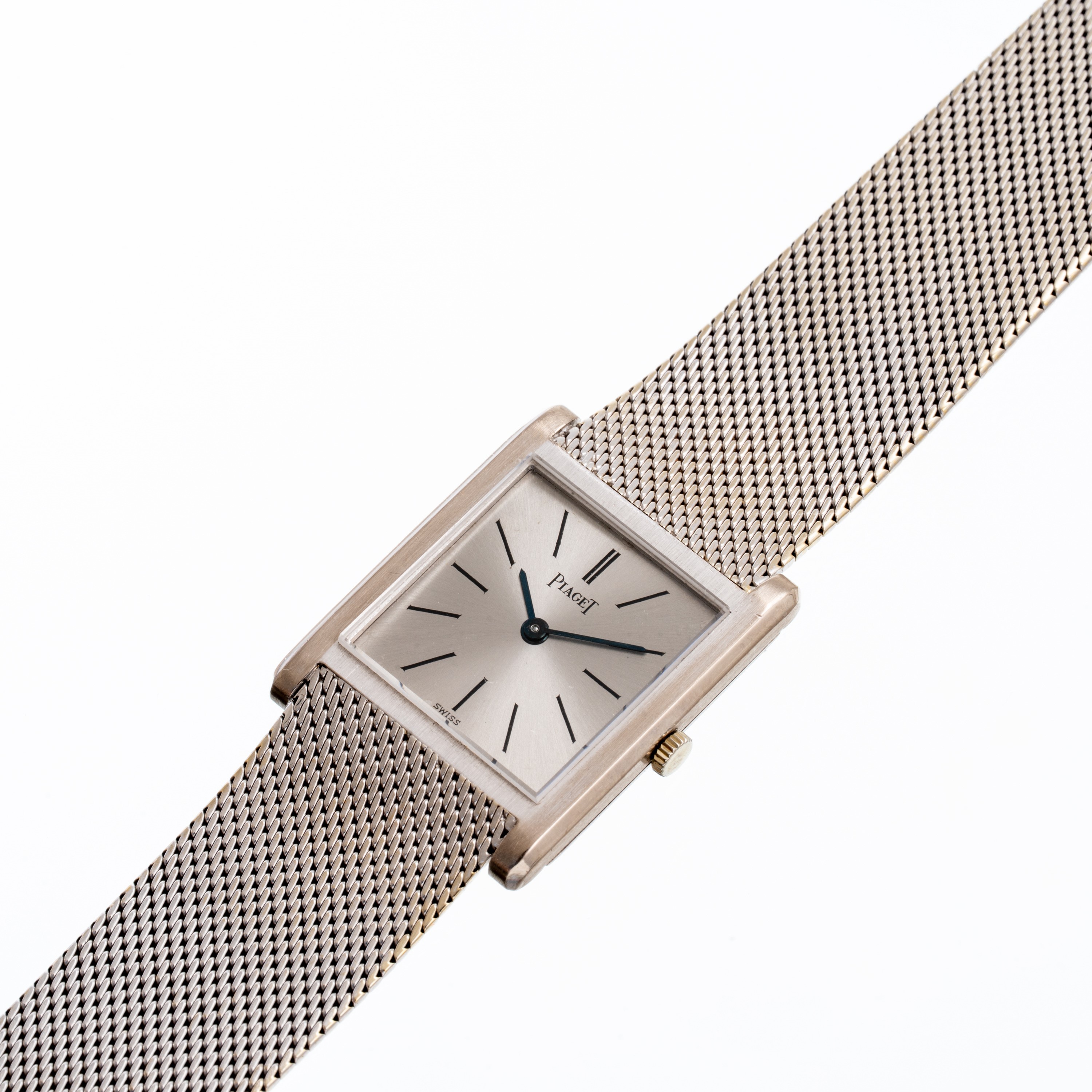 Piaget - Tank (Ref. 908) orologio solo tempo a carica manuale in oro bianco 18 kt con bracciale i...