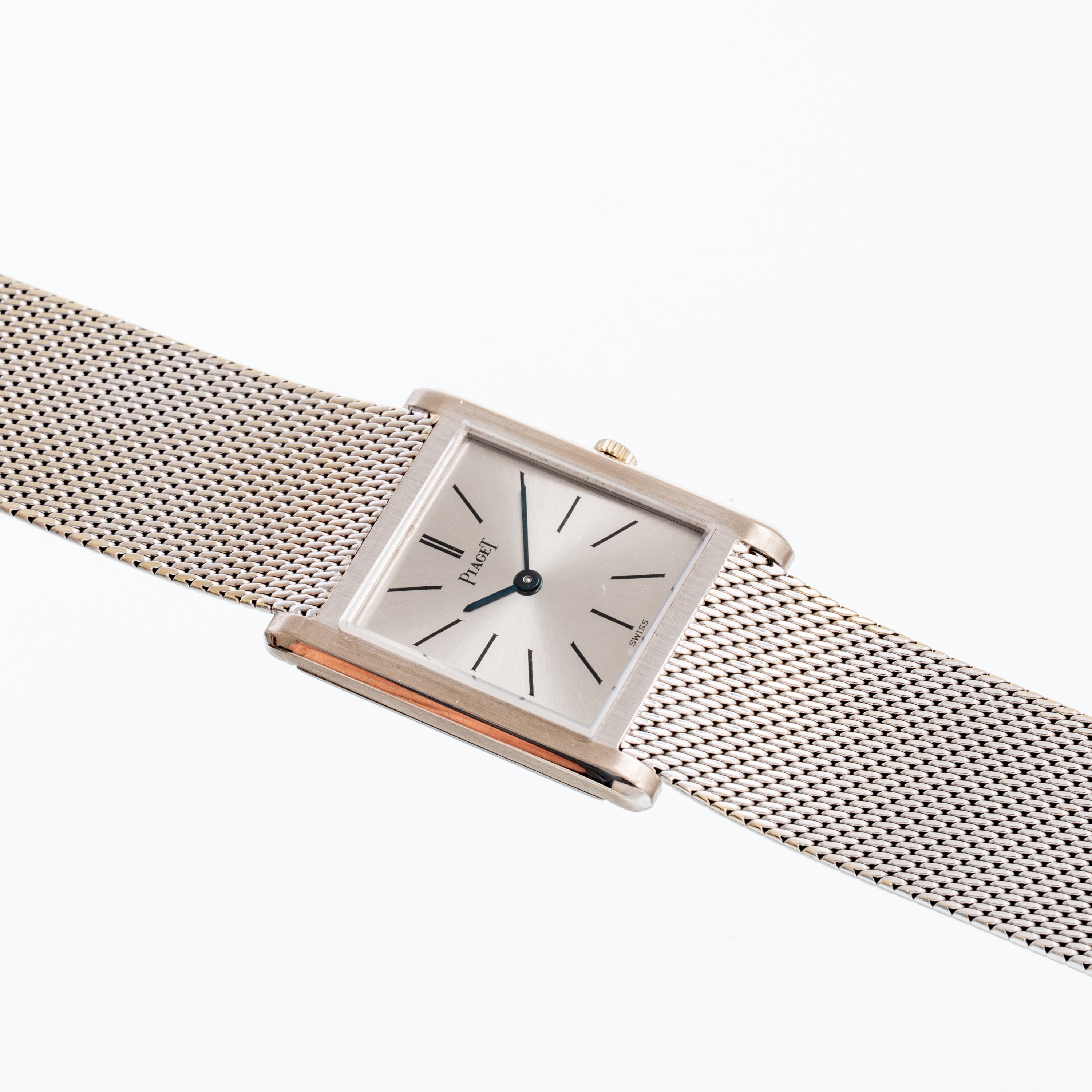 Piaget - Tank (Ref. 908) orologio solo tempo a carica manuale in oro bianco 18 kt con bracciale i...