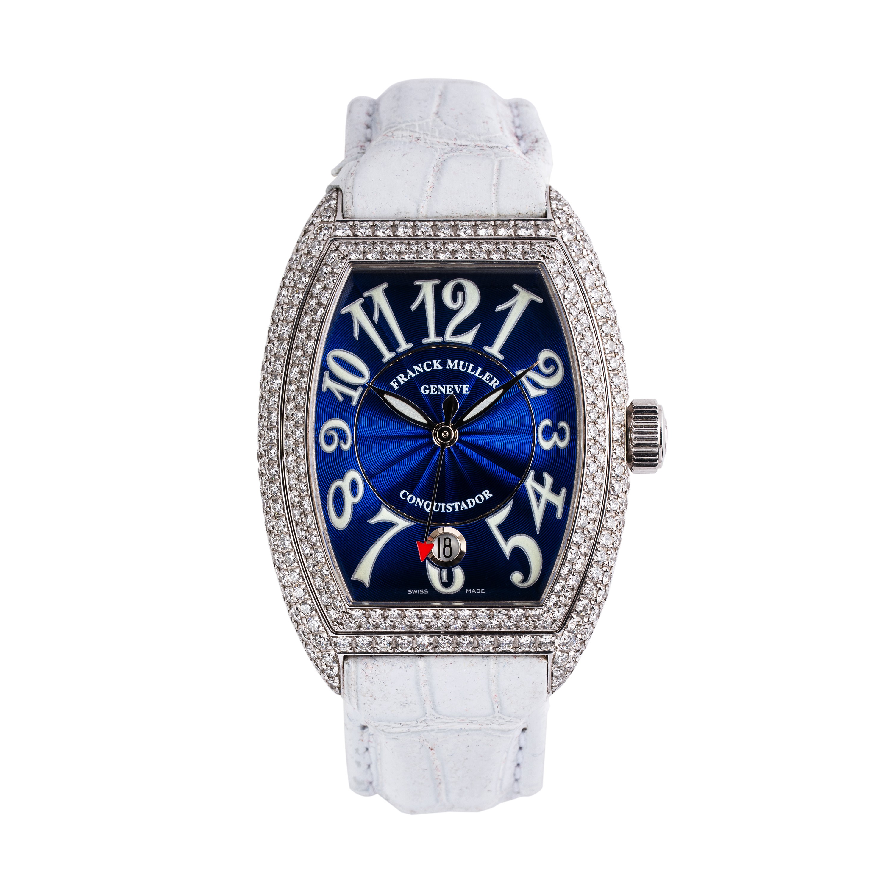 Franck Muller - Conquistador 8000 SC D, orologio solo tempo automatico in oro bianco 18 kt con di...