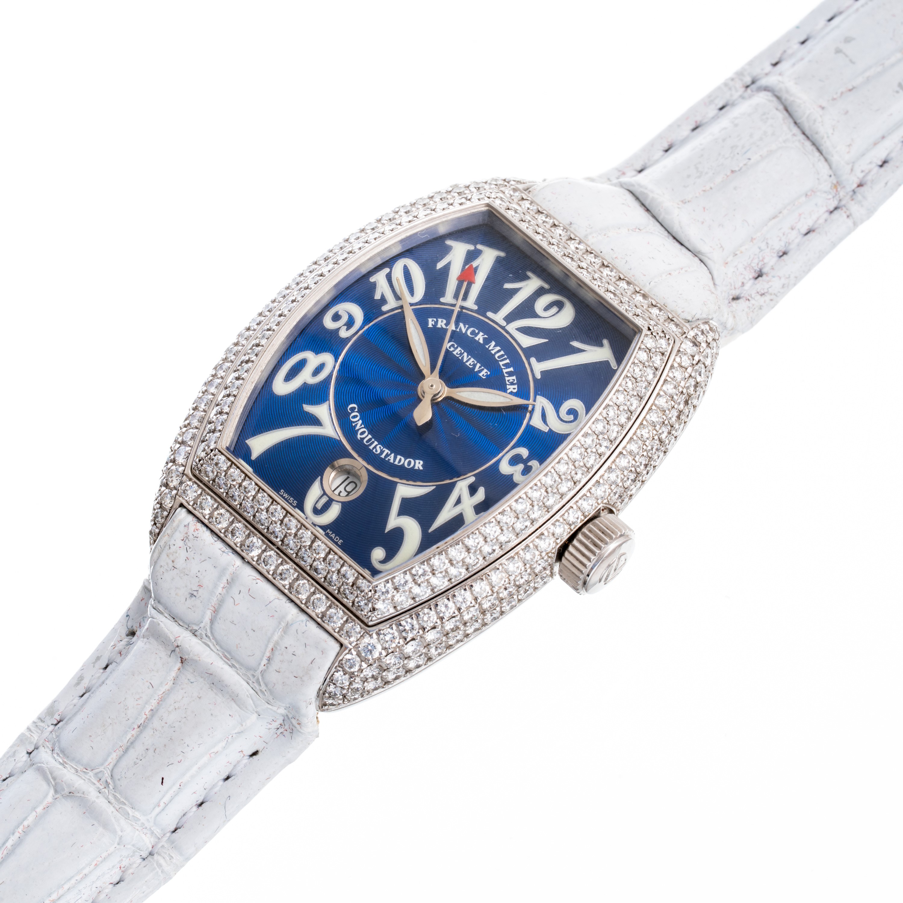 Franck Muller - Conquistador 8000 SC D, orologio solo tempo automatico in oro bianco 18 kt con di...